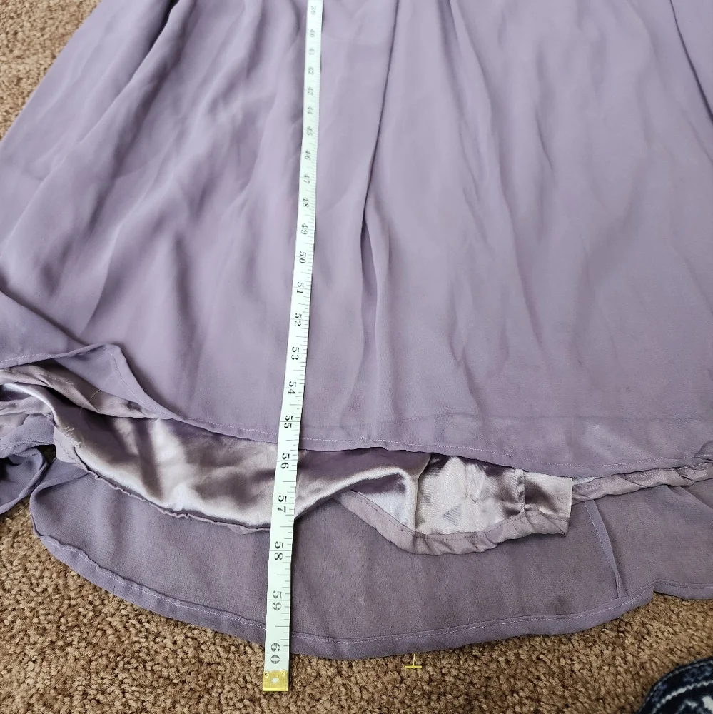 Monique Lhuillier Crisscross Chiffon Gown In Purple Women's Size 10
